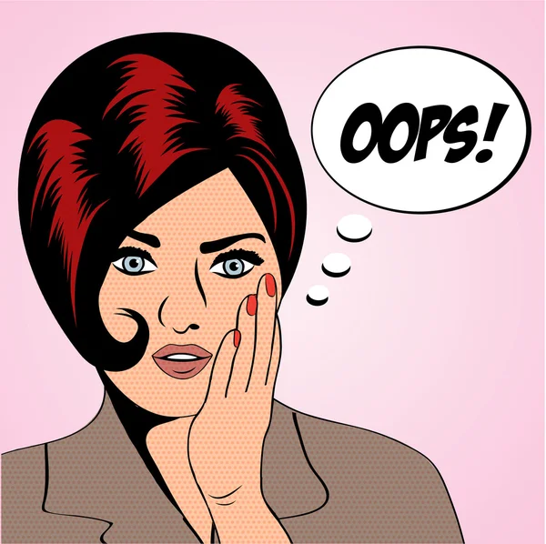 Cute retro wanita dalam gaya komik Stok Ilustrasi 