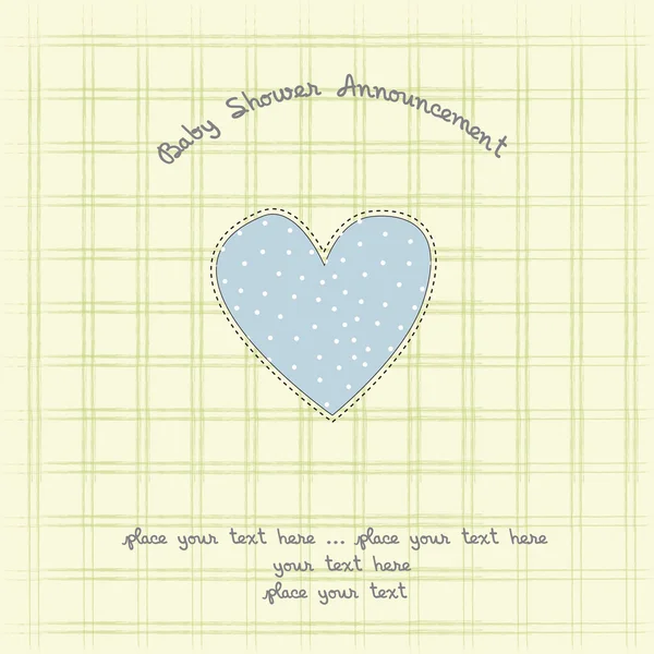 Baby shower card with heart — Stock Vector