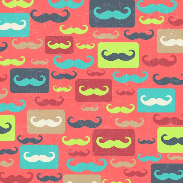 Pattern with mustache — Stock Vector