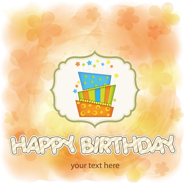 Birthday background with cake — Stockvector