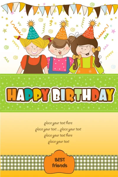 Kinder feiern Geburtstagsparty — Stockvektor
