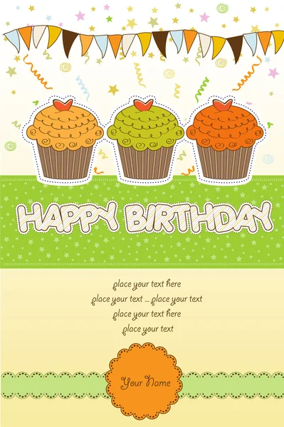 Birthday cupcake — Stock Vector