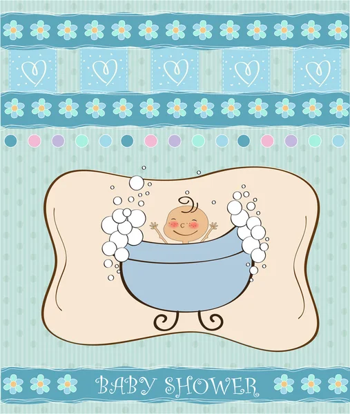 Baby boy shower card — Stock Vector