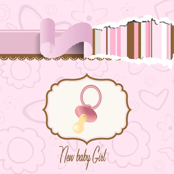 Baby girl shower card — Stock Vector