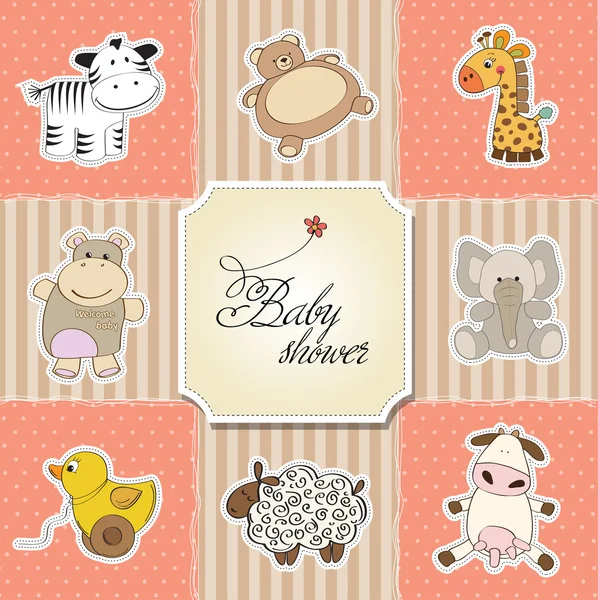 Plantilla de tarjeta Baby shower — Vector de stock