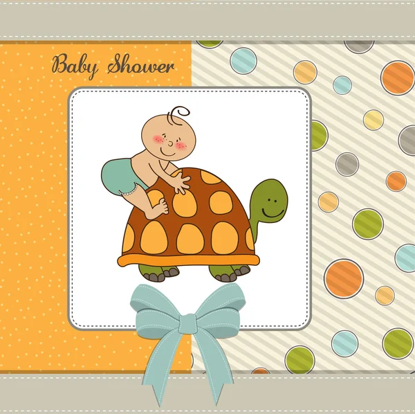 Funny baby boy announcement card — Stock Vector