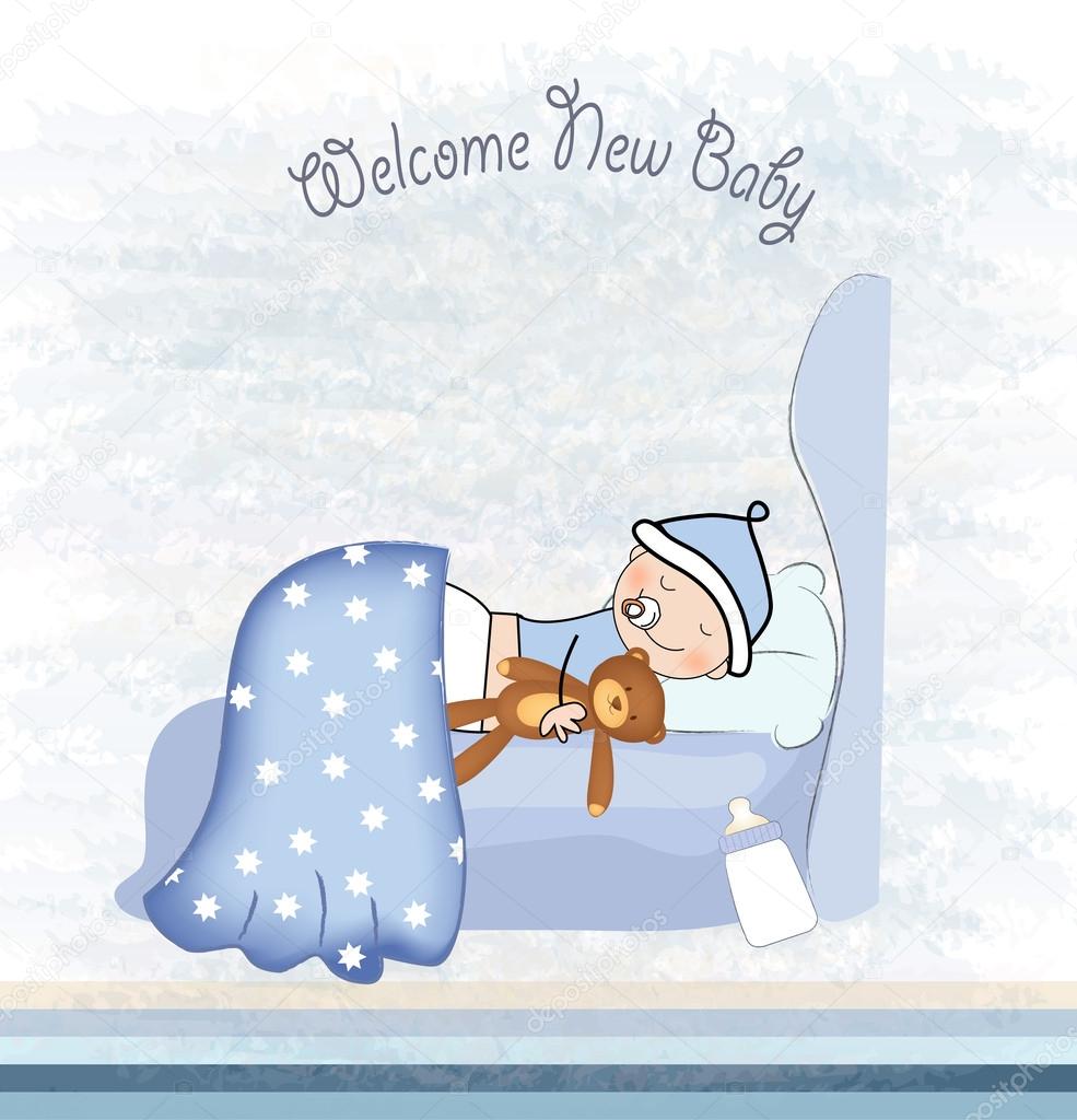 Welcome New Baby Boy Vector Image By C Claudiabalasoiu Vector Stock