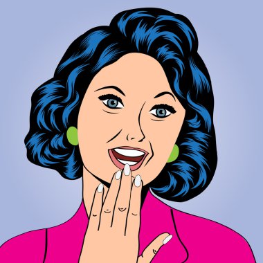 gülünecek bir kadın pop art resmi