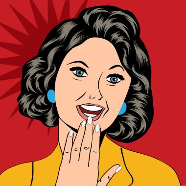 gülünecek bir kadın pop art resmi