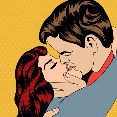 Pop Art KIssing Çifti