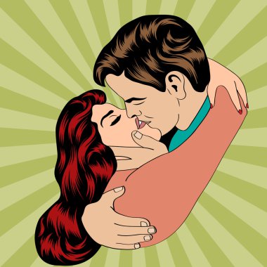 Pop Art KIssing Çifti