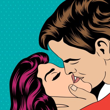 Pop Art KIssing Çifti