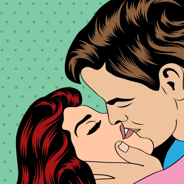 Couple kissing lips Vector Art Stock Images | Depositphotos
