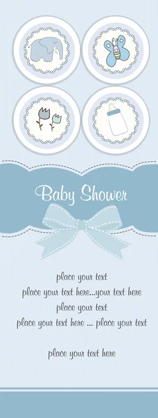 Carte de douche bébé garçon — Image vectorielle