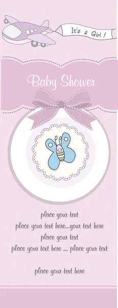 Baby girl shower card — Stock Vector