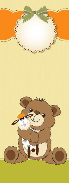 Card with teddy bear
