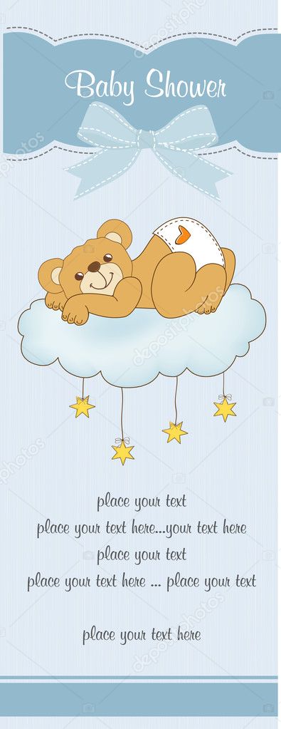Card with teddy bear
