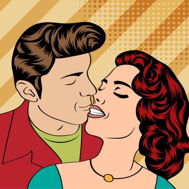 Pop Art KIssing Çifti