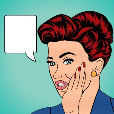 Cute retro kadın çizgi roman tarzı