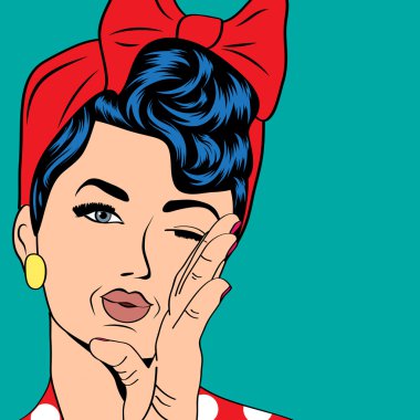 Comics Cute retro kadın  