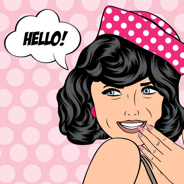 Симпатичная женщина в стиле ретро
