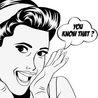 popart retro kadın çizgi roman tarzı