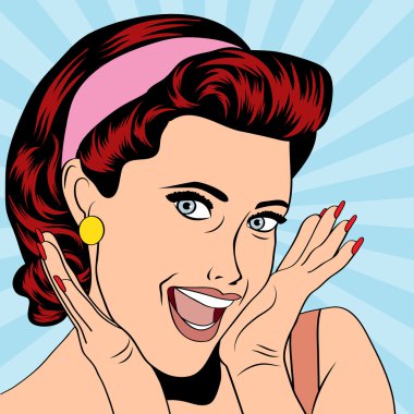 popart retro kadın çizgi roman tarzı