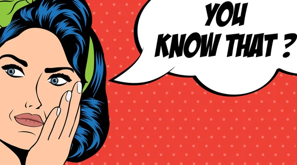 Pop art retro woman dalam gaya komik Stok Ilustrasi Bebas Royalti