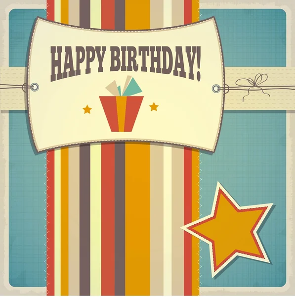 Vintage retro happy birthday card — Stock Vector