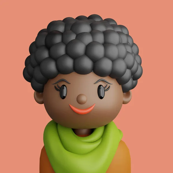 Ilustração Mulher Negra Sorridente Desenhos Animados Perto Retrato Mulher Negra — Fotografia de Stock