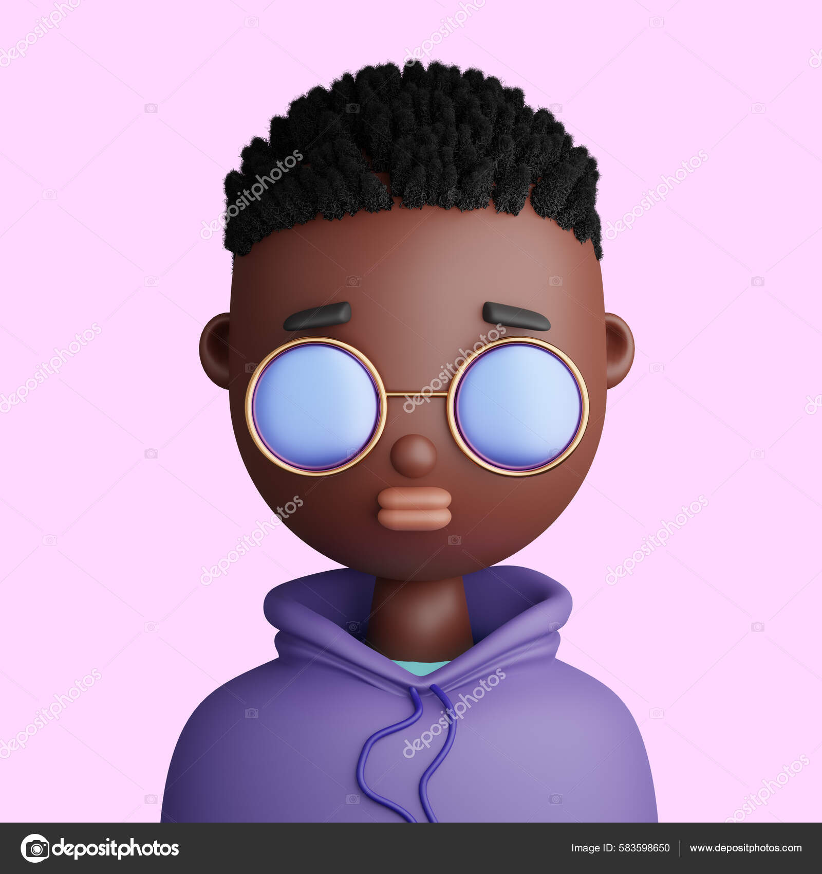 Retrato de avatar de desenho animado 3d de atendimento ao cliente feminino