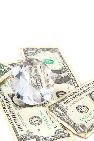 Dólares e diamantes — Fotografia de Stock