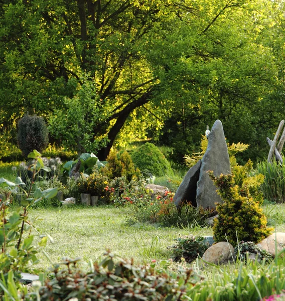 Grüner Frühlingsgarten — Stockfoto