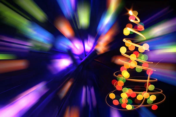 Árbol de Navidad de las luces de Navidad — Foto de Stock