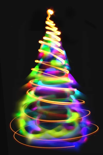 Christmas tree from xmas lights — Stock Photo, Image