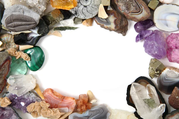 Minerals and gems frame — Stock Photo, Image