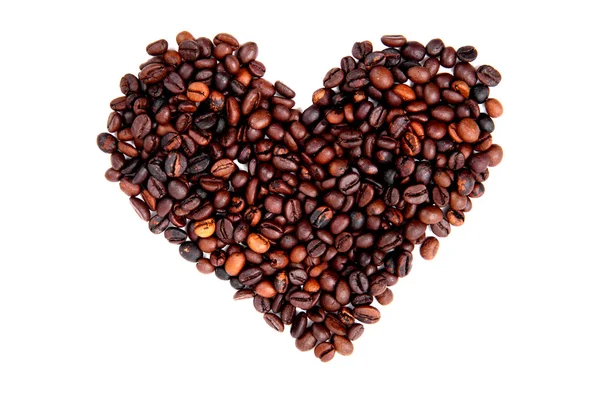 Cuore dai chicchi di caffè — Foto Stock