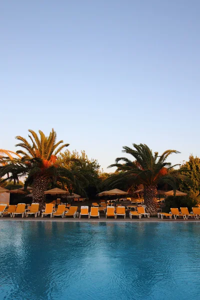 Relax in the Greece by the pool — Stock Photo, Image