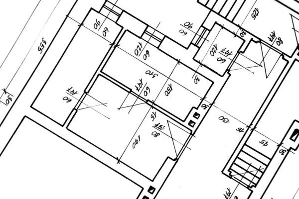 Detalhe do projeto arquitetônico (plano de casa ) — Fotografia de Stock