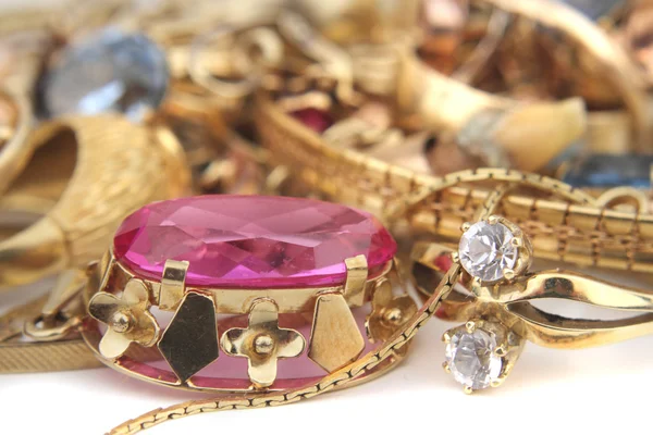 Golden jewelry background — Stock Photo, Image