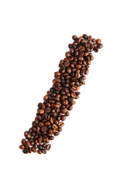 Zeichen aus Kaffeebohnen — Stockfoto