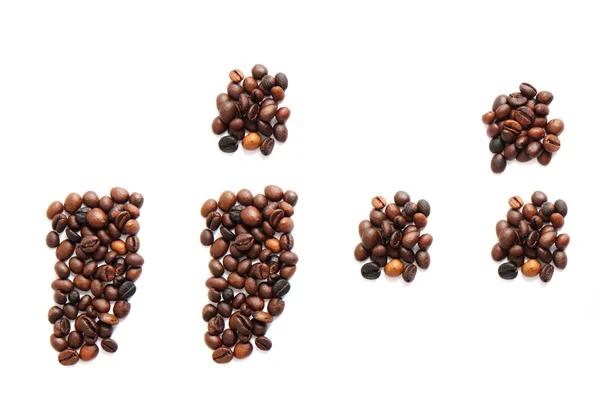 Coma and other signs from coffee beans — Stock Photo, Image