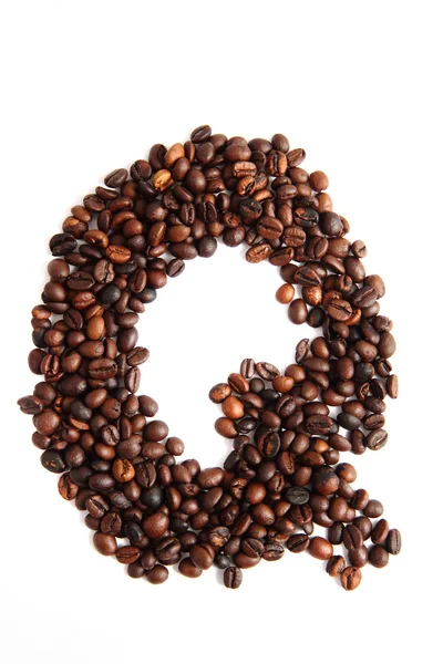 Q - kahve çekirdekleri dan alfabesi — Stok fotoğraf