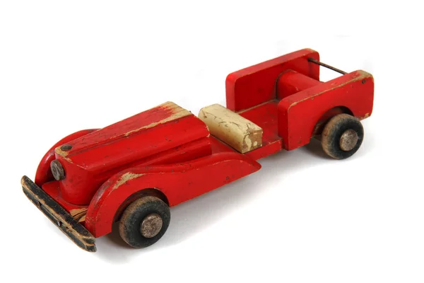 오래 된 빨간 자동차 장난감 — 스톡 사진