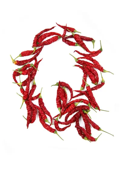 Q - alphabet sign from hot chili — Stock Photo, Image