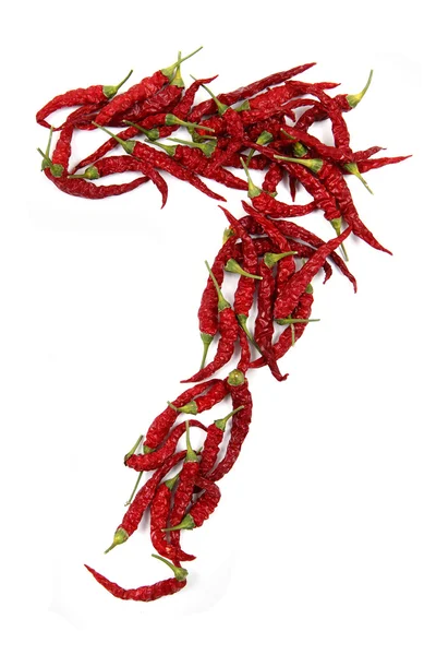 7 - number from red chili — Stock Photo, Image