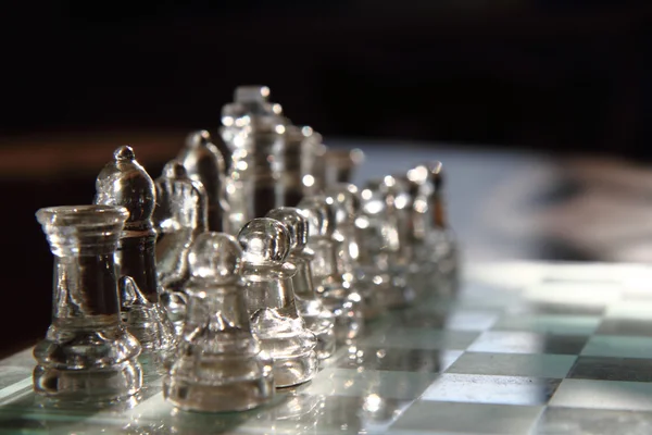 유리 체스 세트 — 스톡 사진