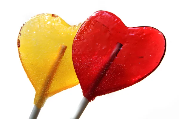 Lollipops as hearts — Stock Photo, Image