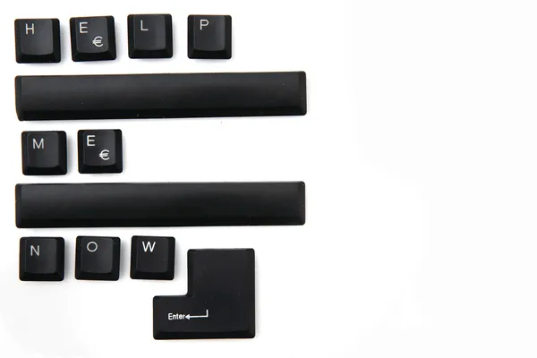 Me ajude agora teclas de teclado — Fotografia de Stock