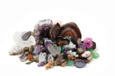 collection of gems and minerals clipart